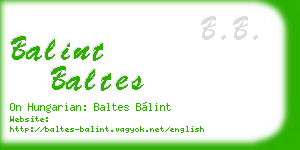 balint baltes business card